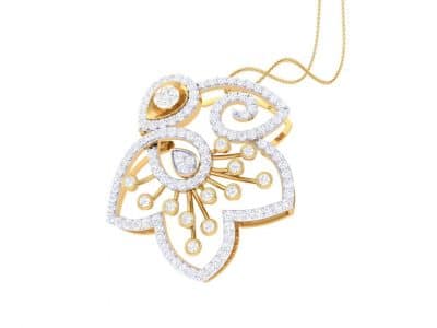 pendente fiori pave oro giallo pendente fiori pave oro giallo