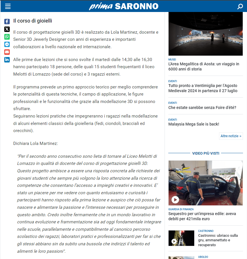 articolo prima saronno